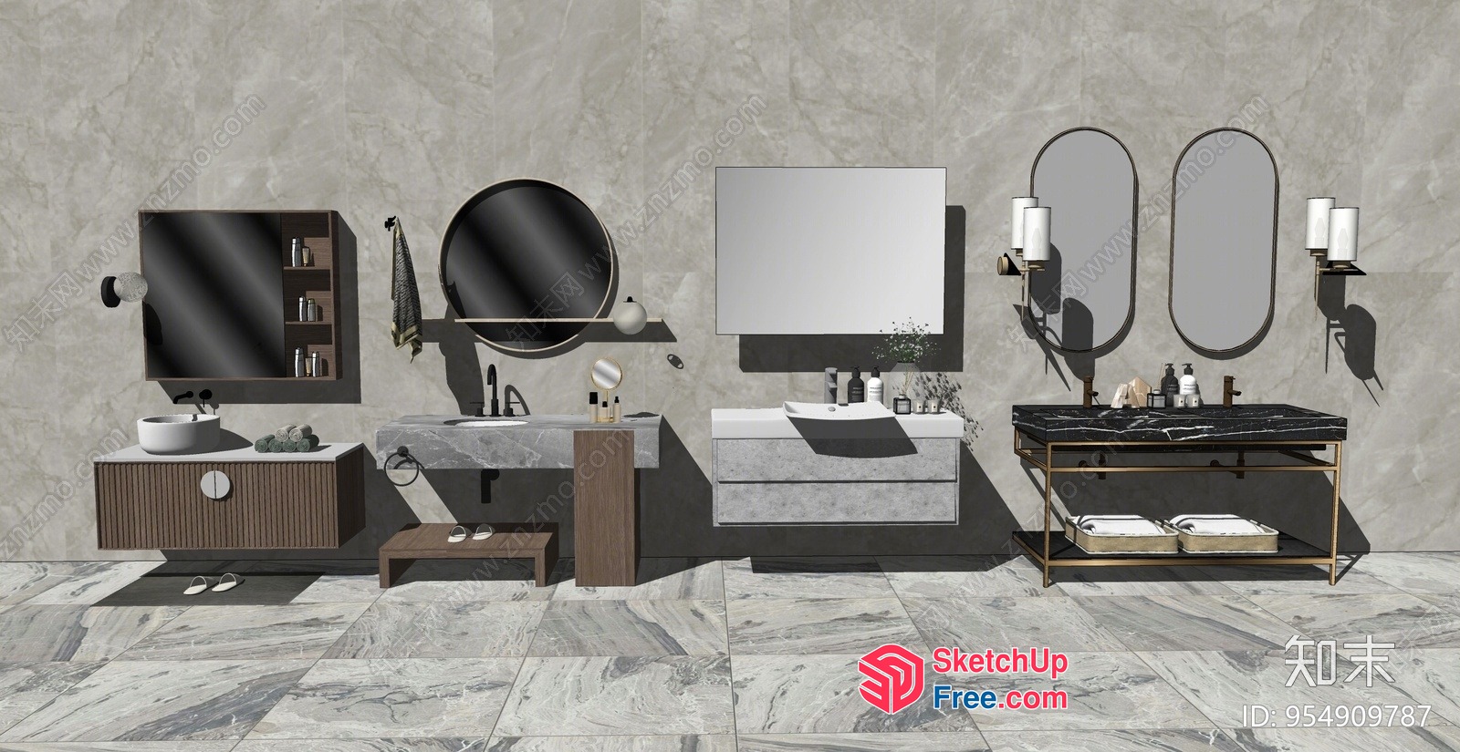 Luxurious Modern Bathroom Design 3D SketchUp File