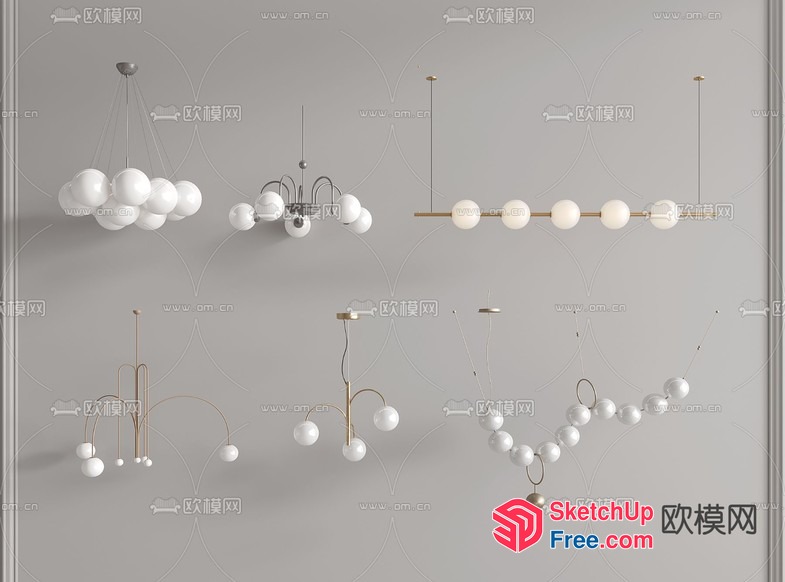 Modern Chandelier Lighting Fixtures 3D SketchUp File