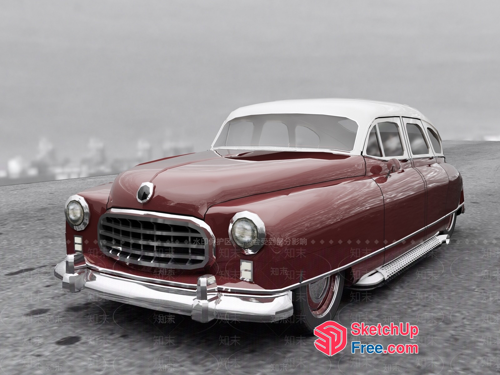 Vintage 1950S American Classic Car 3D SketchUp File