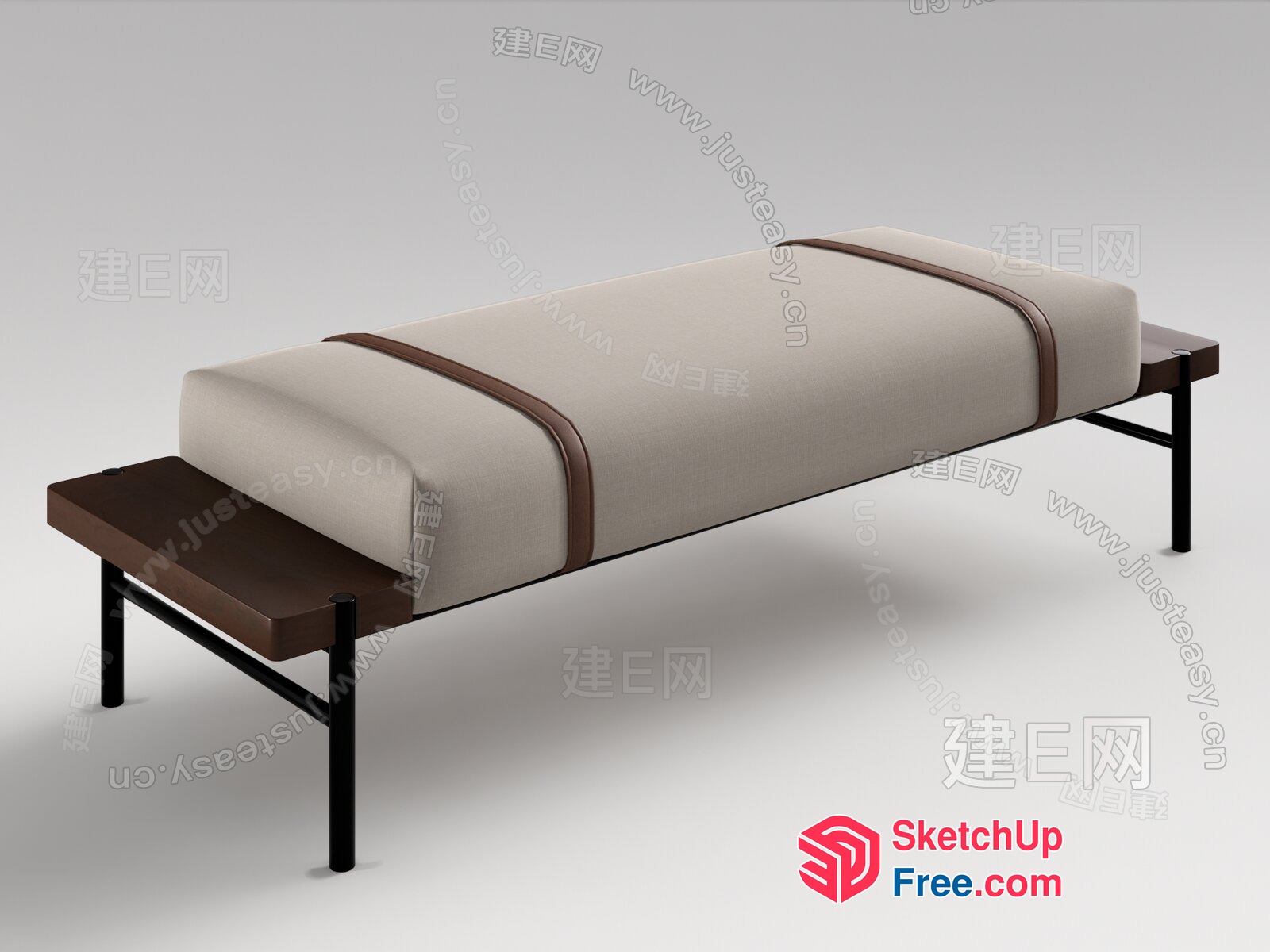 Modern Minimalist Sofa Bed With Sleek Metal Frame 3D SketchUp File