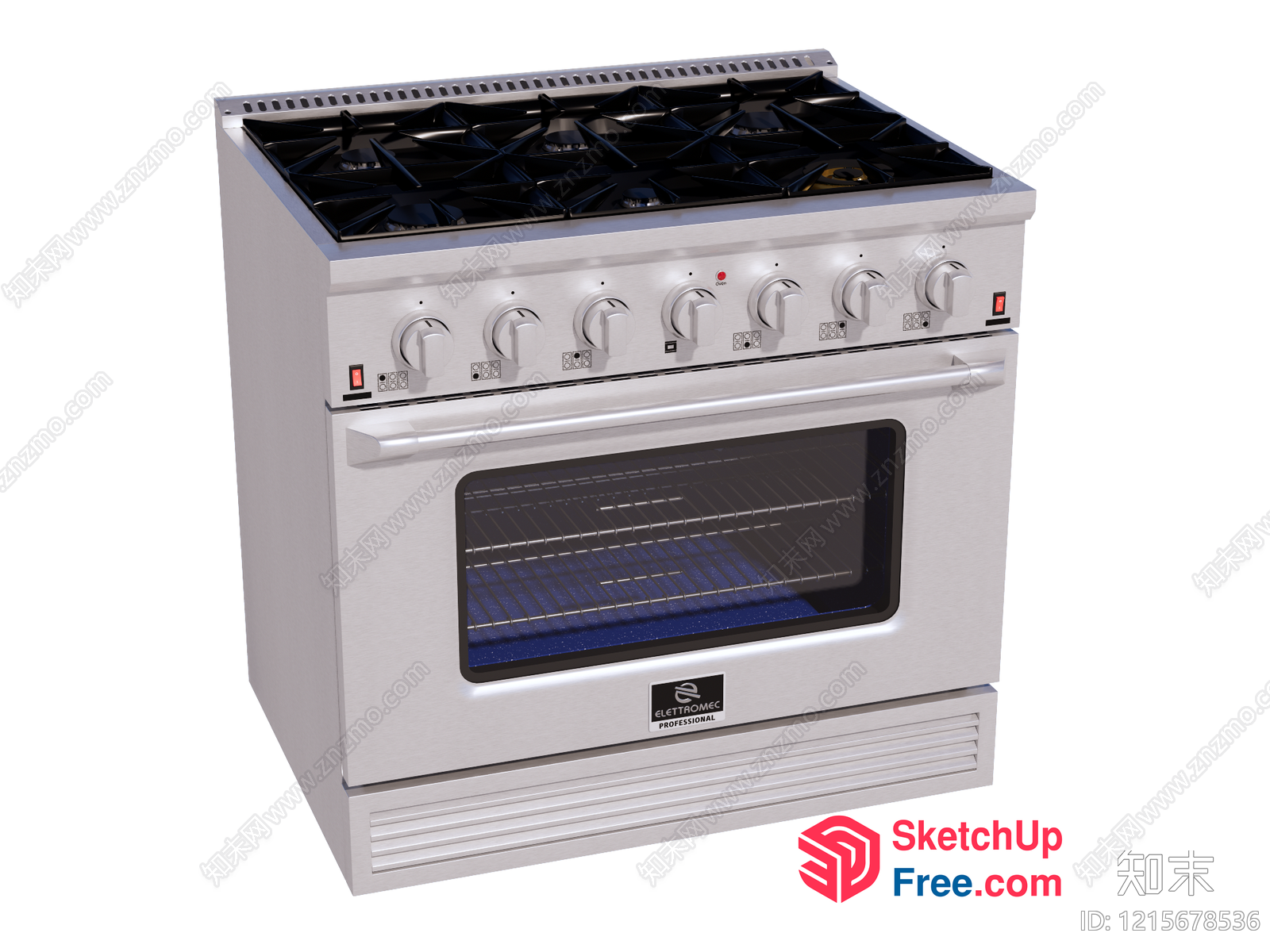 Professional Stainless Steel Gas Range Oven 3D SketchUp File