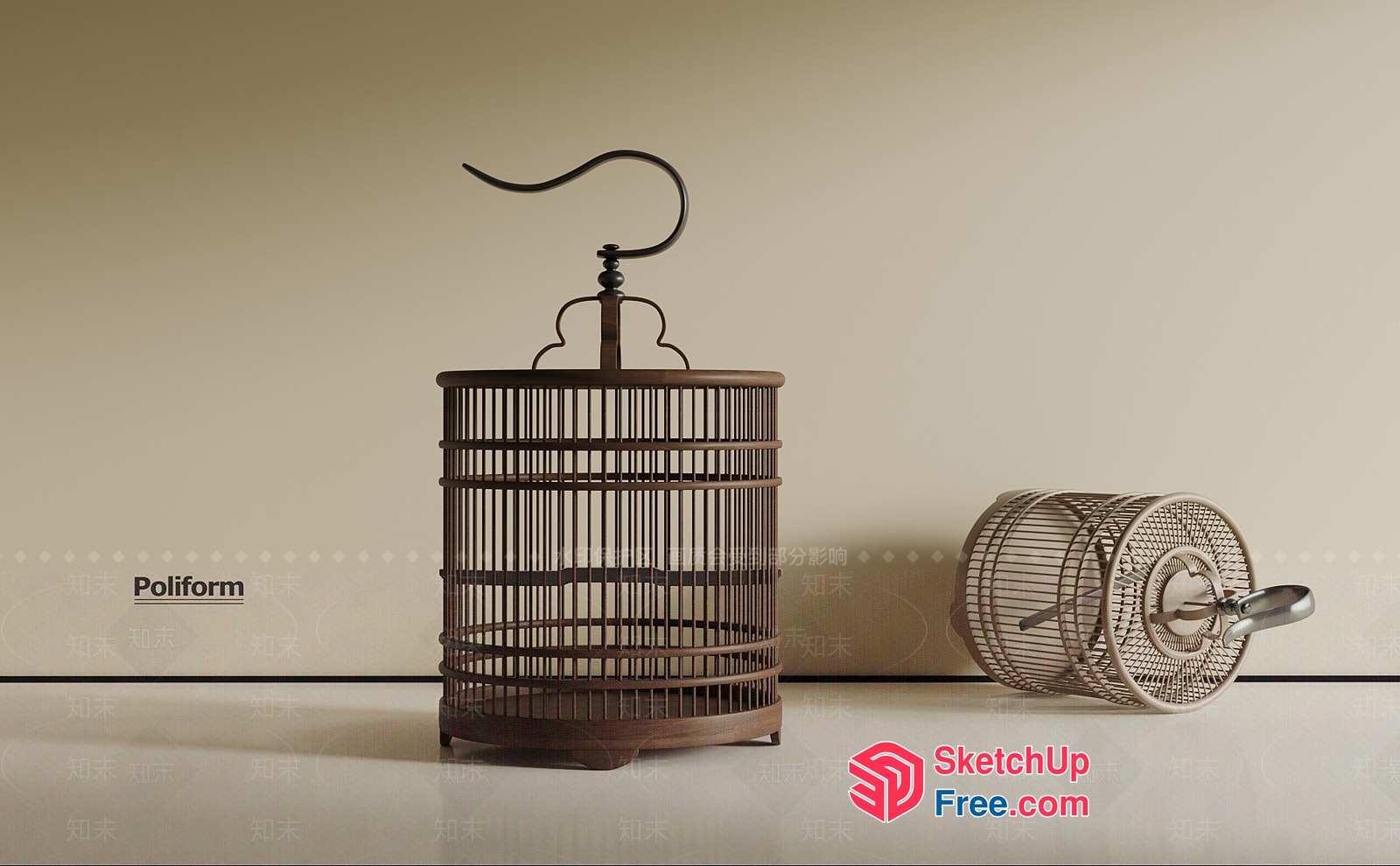 Poliform Birdcage And Table 3D SketchUp File