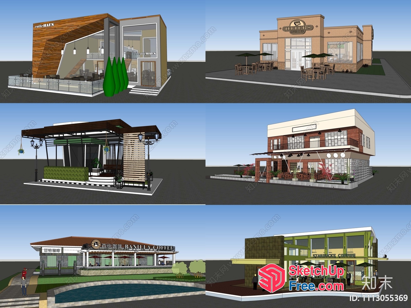 Exterior Designs Of Various Buildings 3D SketchUp File