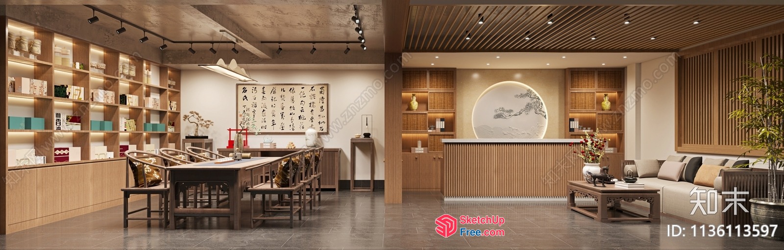 Elegant Japanese-Style Interior With Modern Decor 3D SketchUp File