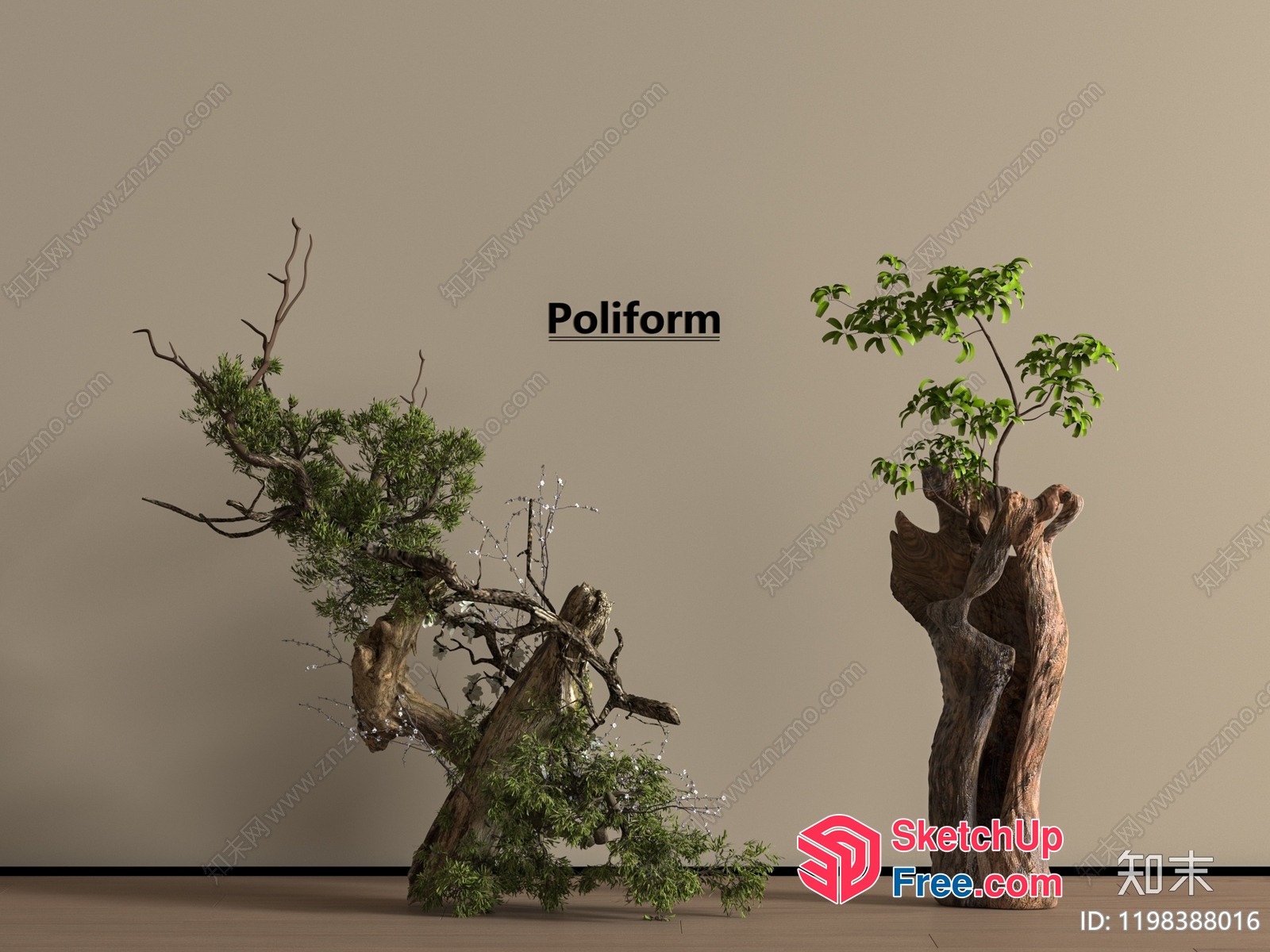 Poliform Pillar And Plant 3D SketchUp File