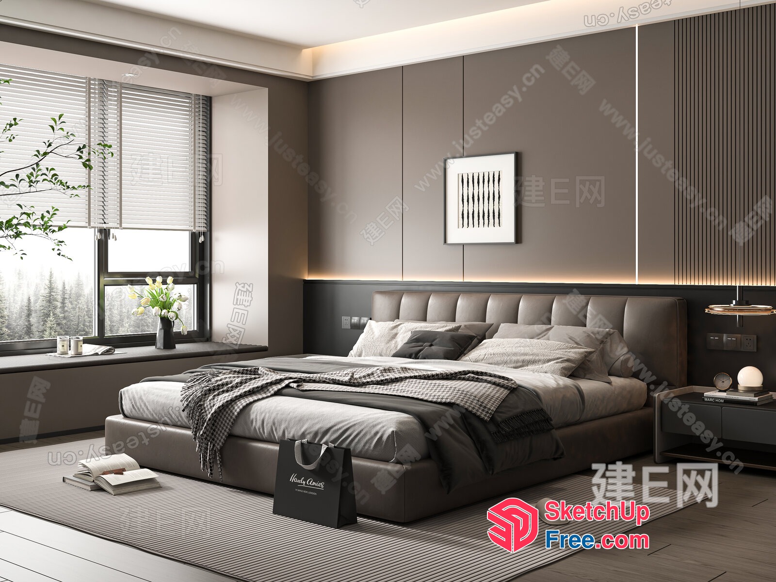 Modern Minimalist Bedroom Interior Design 3D SketchUp File