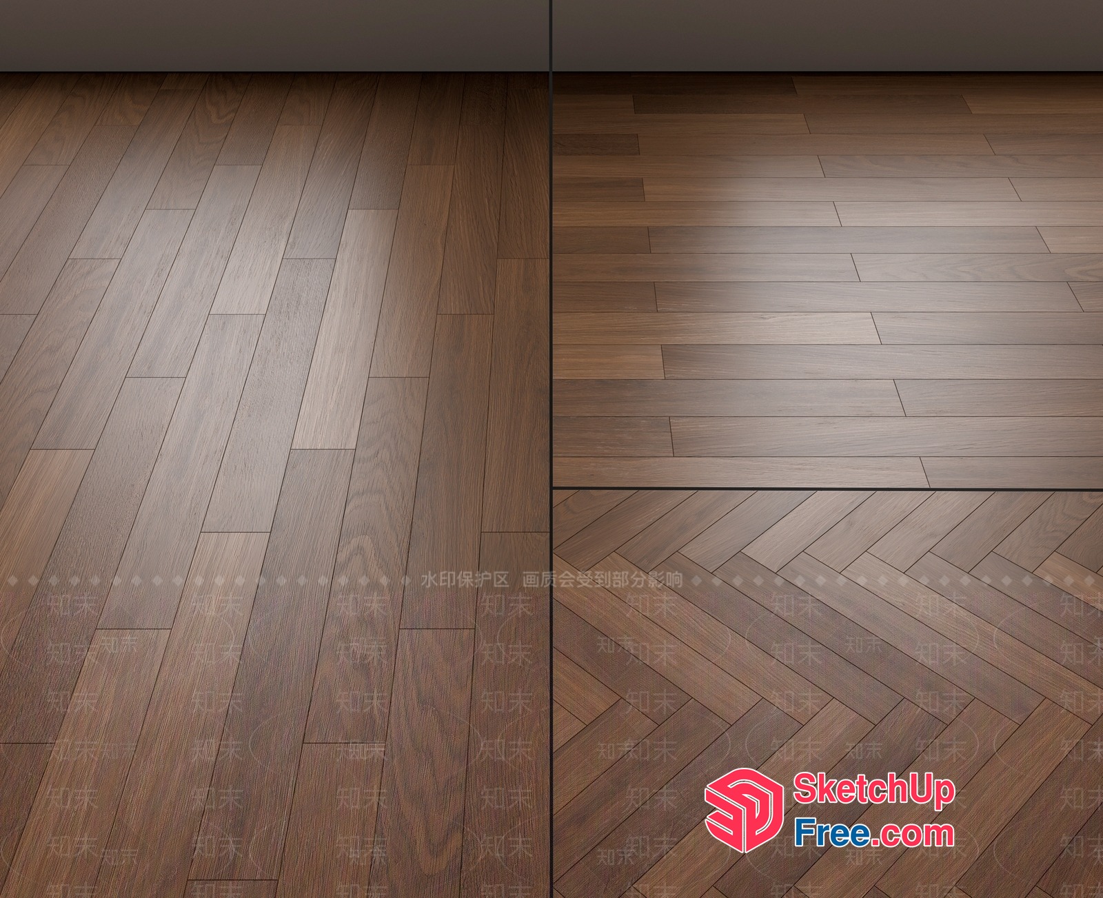 Wooden Floor Patterns In Different Styles 3D SketchUp File
