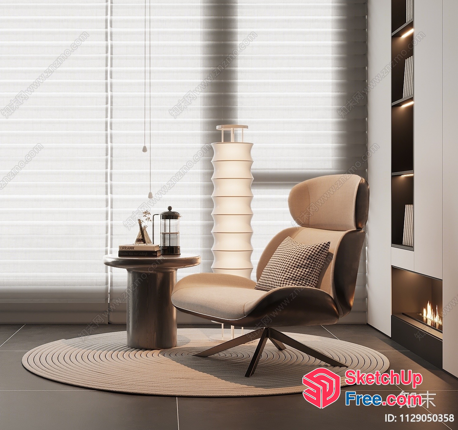 Cozy Modern Minimalist Living Room Interior 3D SketchUp File