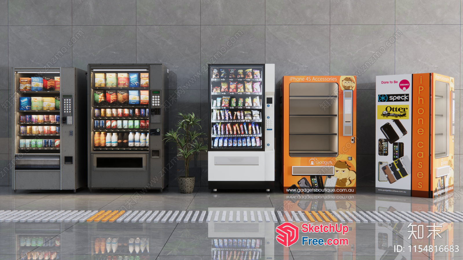 Vending Machine Display With Various Products 3D SketchUp File