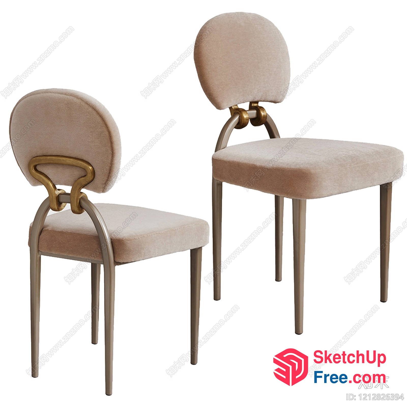 Elegant Creamy Style Chairs 3D SketchUp File