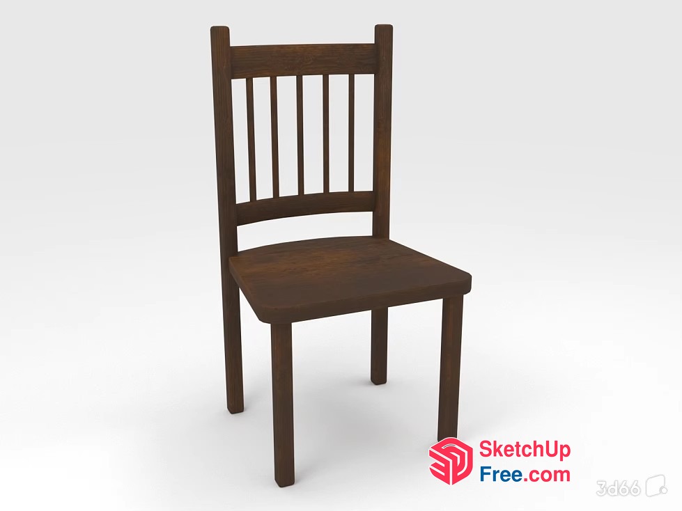 Simple Wooden Chair Design 3D SketchUp File