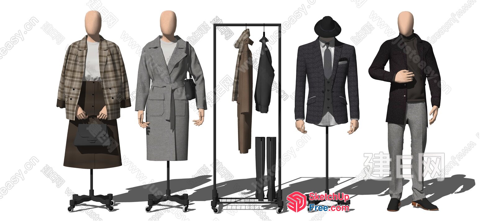 Fashionable Outfits On Display 3D SketchUp File