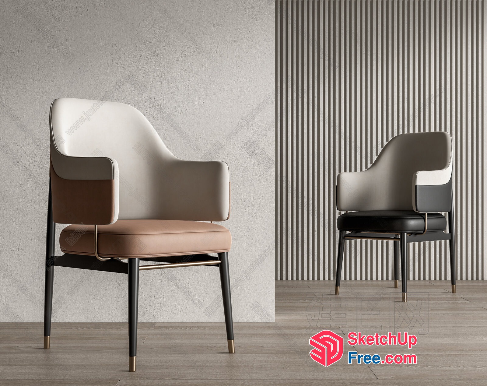 Modern Minimalist Accent Chair For Living Room 3D SketchUp File