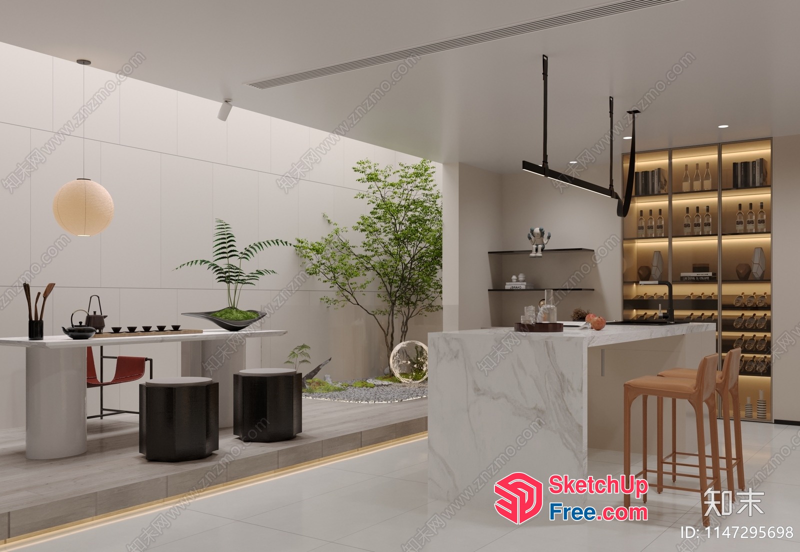 Modern Minimalist Japanese Style Interior Design 3D SketchUp File