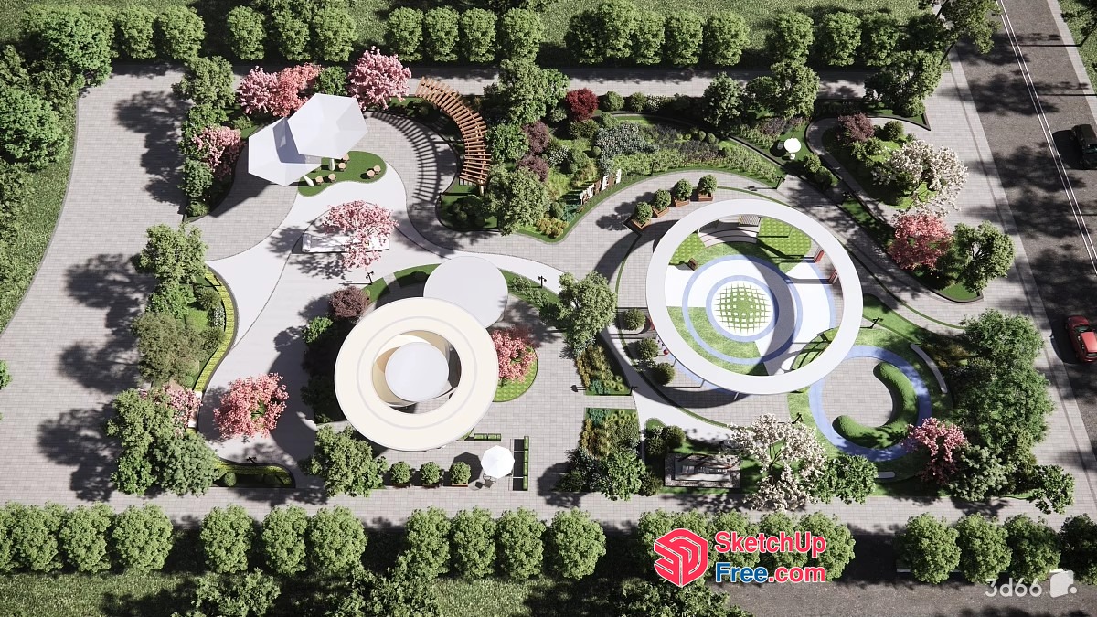 Modern Garden Park 3D SketchUp File