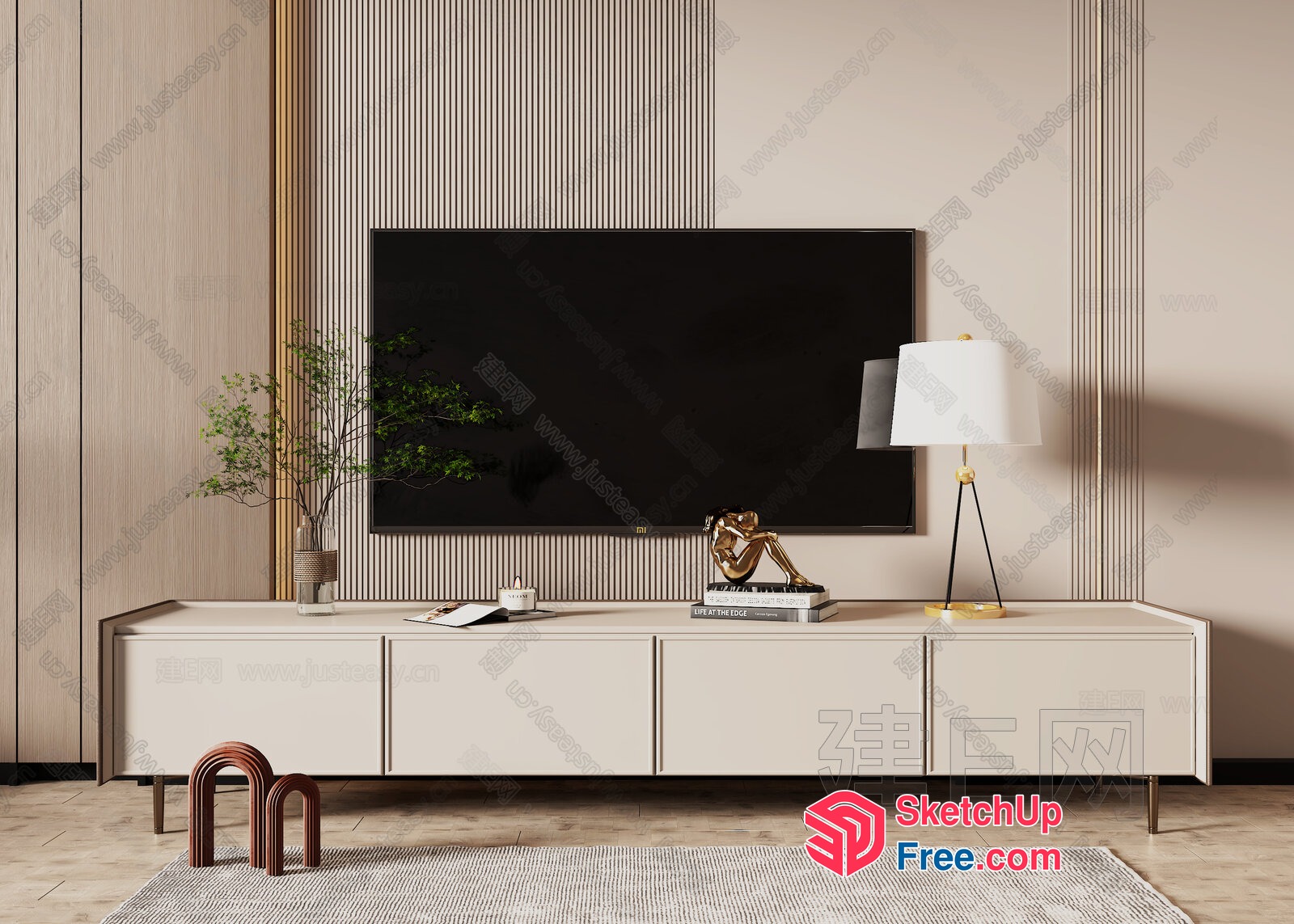 Modern Minimalist Living Room Interior 3D SketchUp File