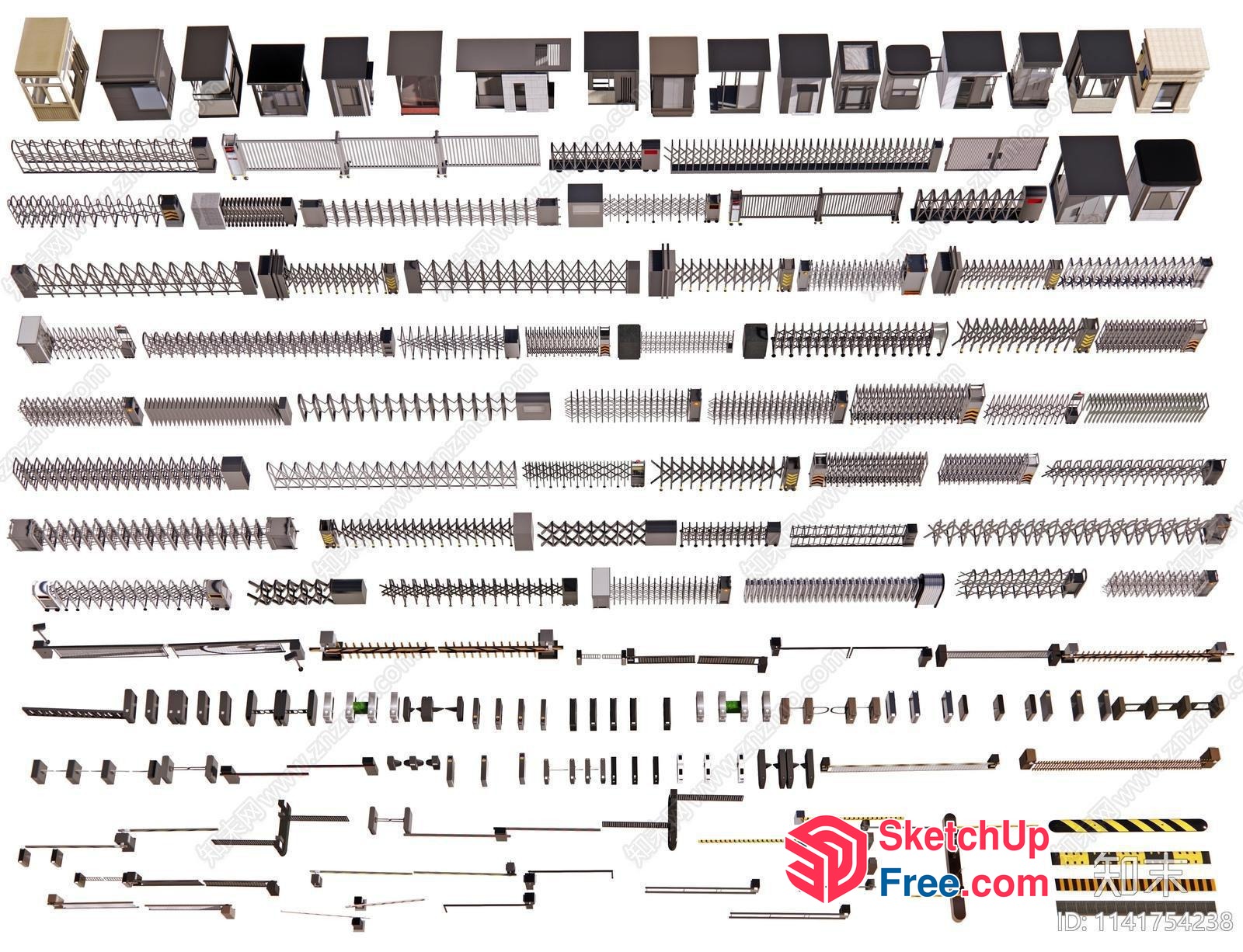 3D Model Set Of Various Barriers 3D SketchUp File