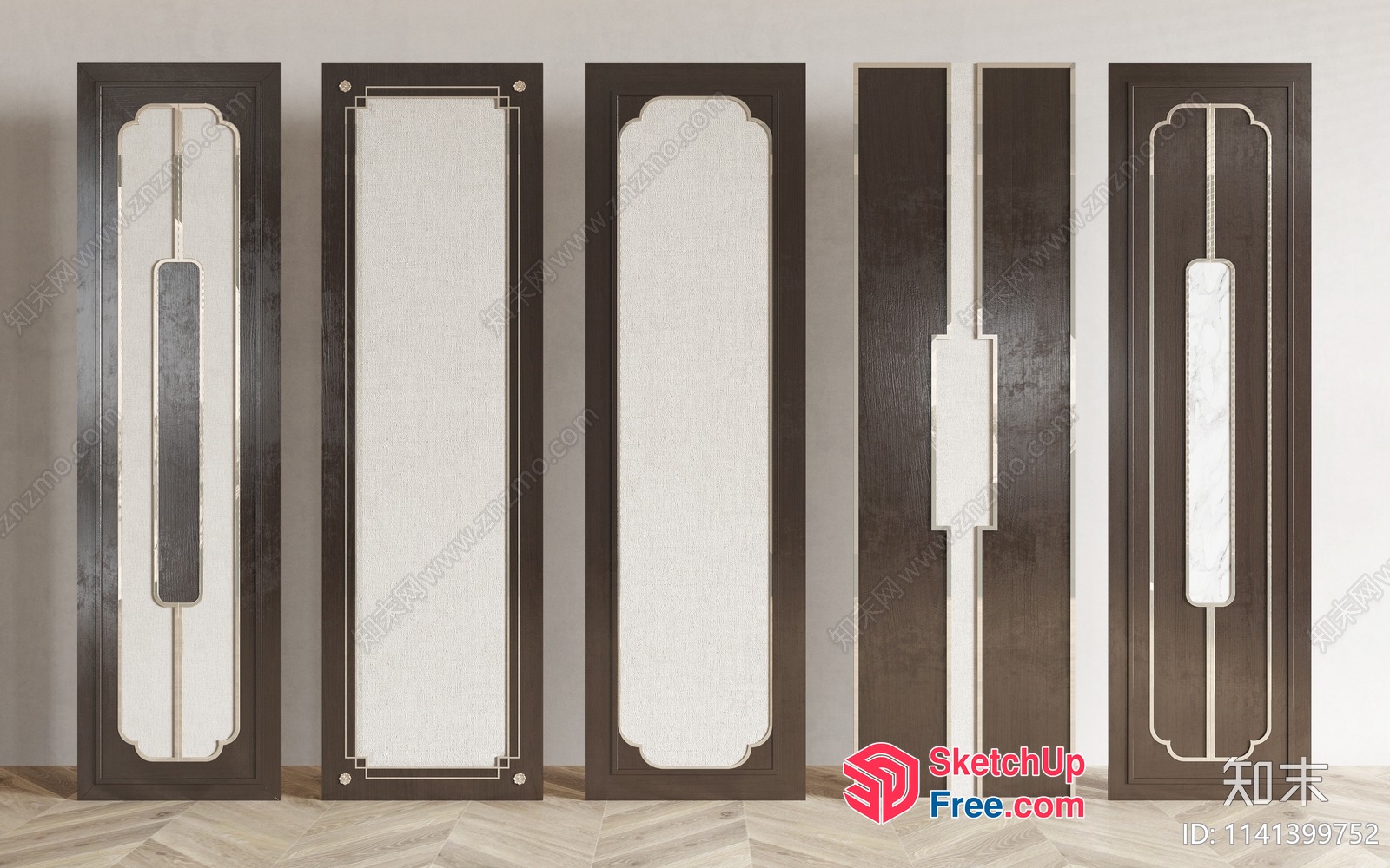 Modern Asian-Inspired Door Collection 3D SketchUp File