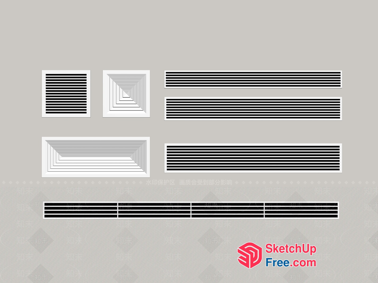 Rectangular Ventilation Grilles 3D SketchUp File
