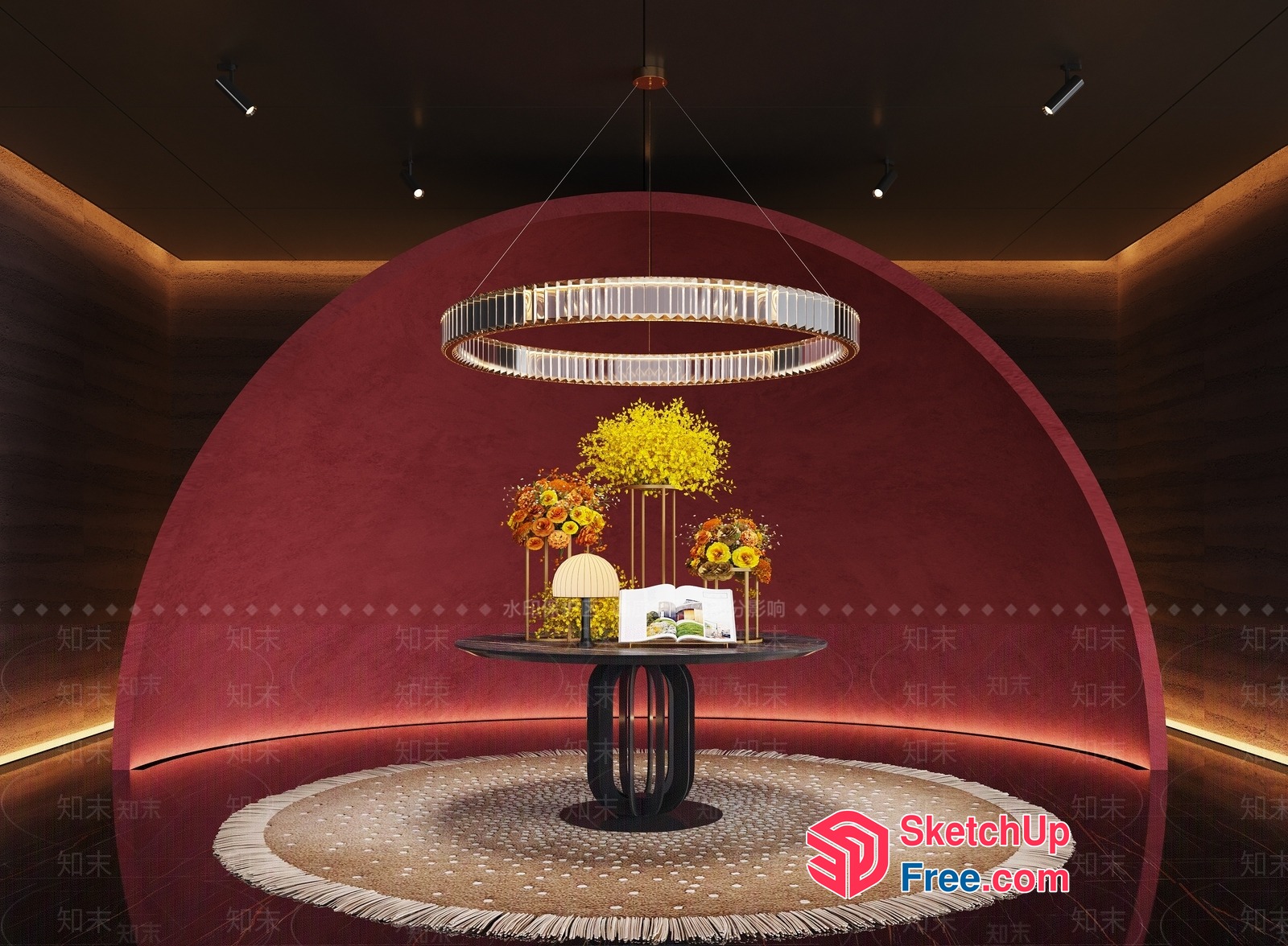 Luxurious Interior Design With Elegant Lighting And Decor 3D SketchUp File