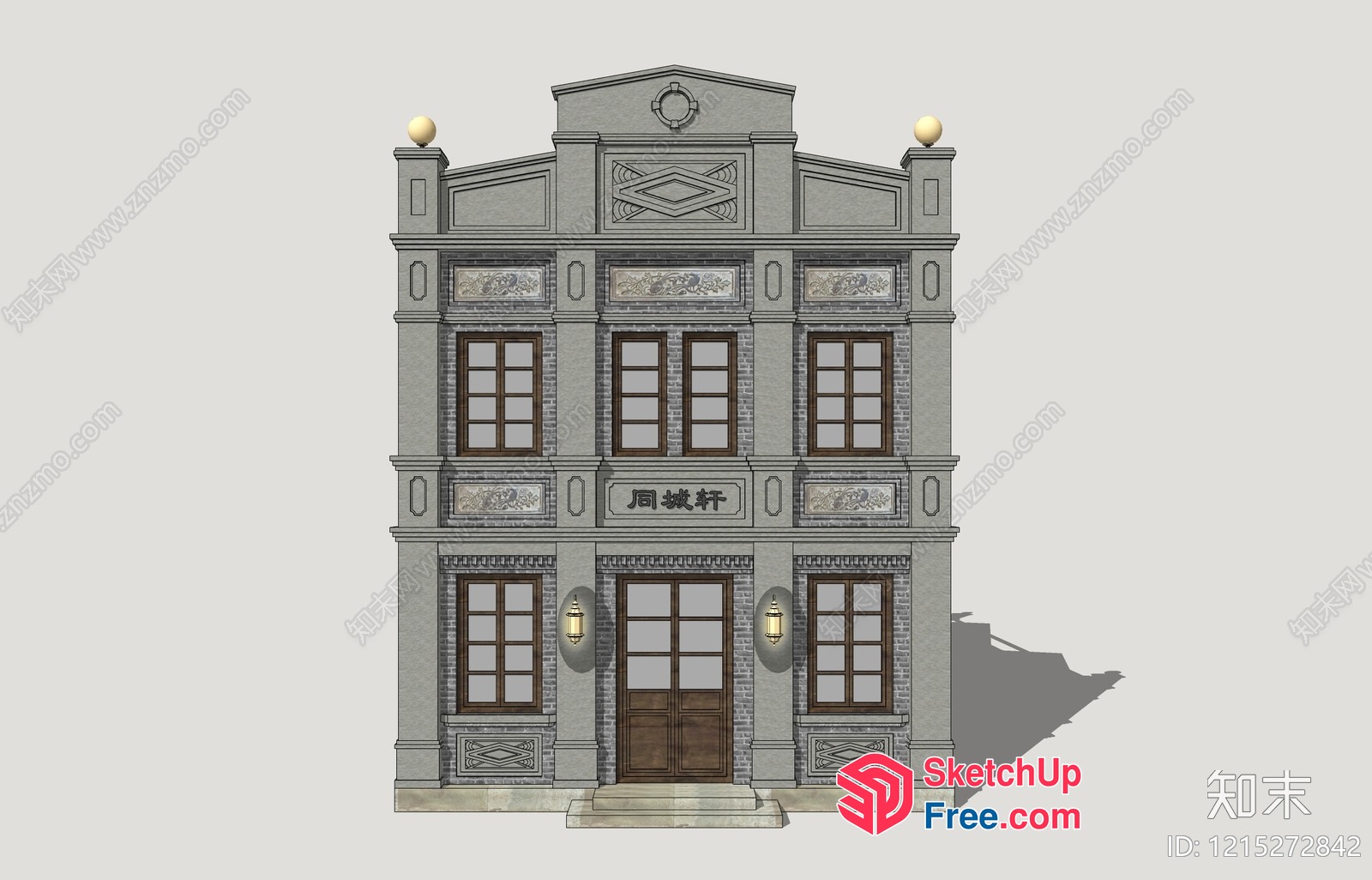 Classical European-Style Building Exterior 3D SketchUp File