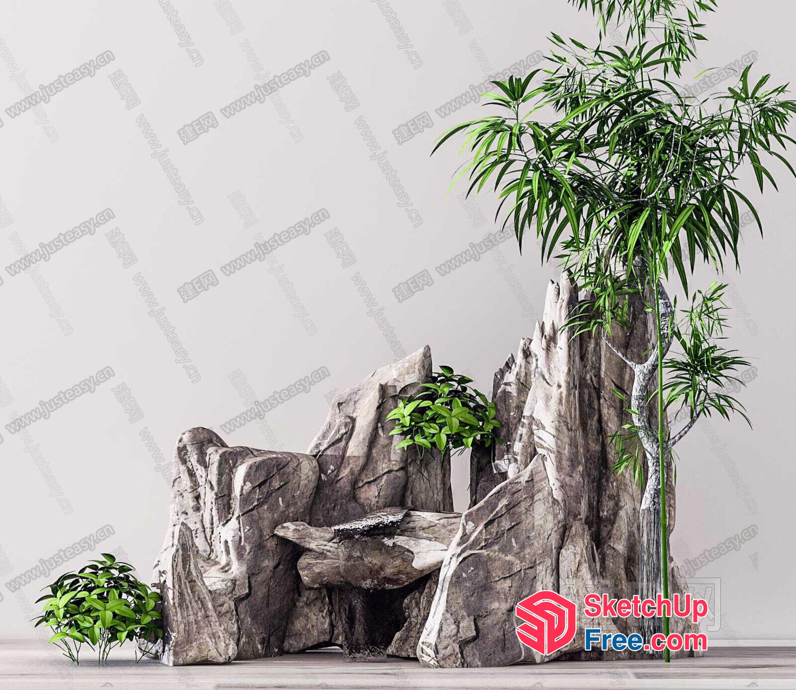 Japanese Style Natural Rock Formation 3D SketchUp File
