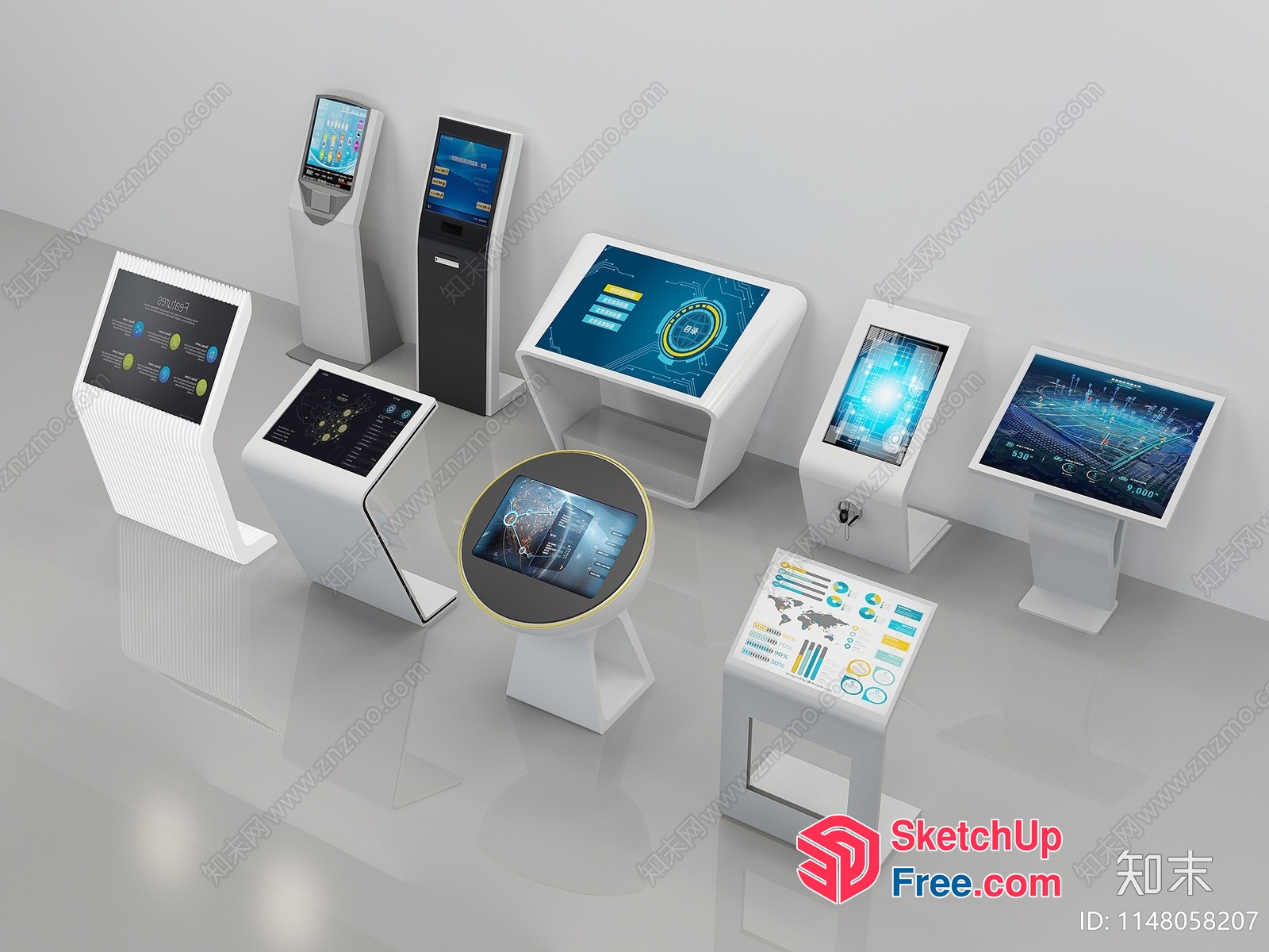 Interactive Digital Displays And Kiosks 3D SketchUp File