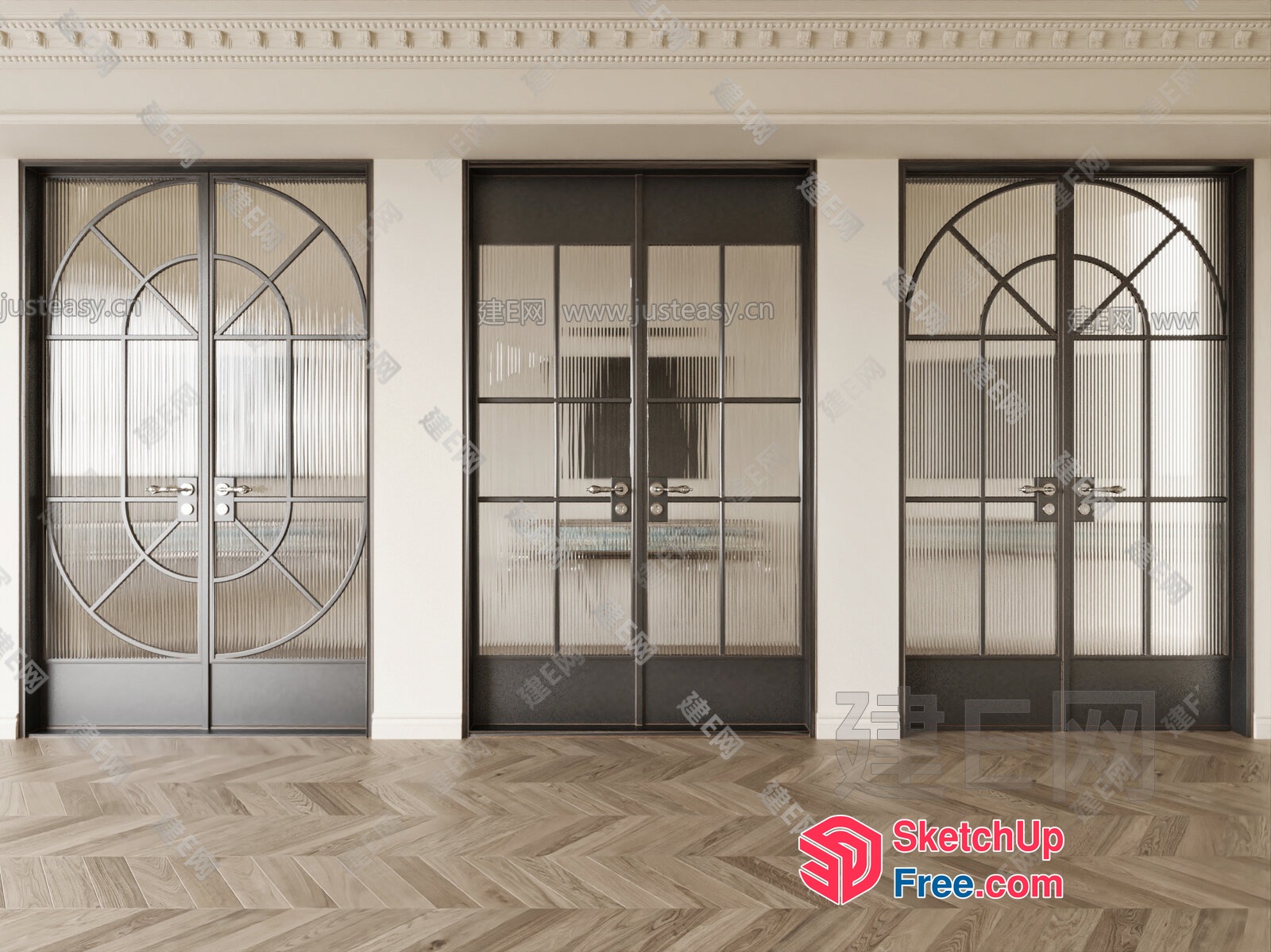 Elegant Modern Doors And Windows 3D SketchUp File
