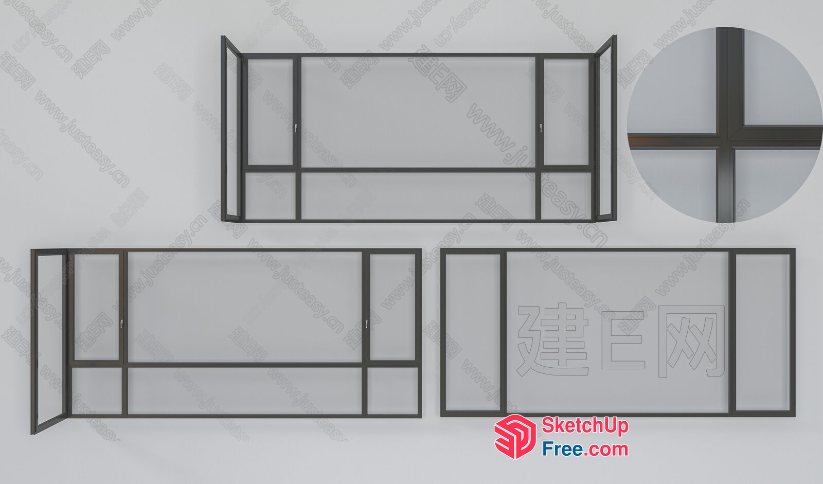 Large Screened Window Frame 3D SketchUp File