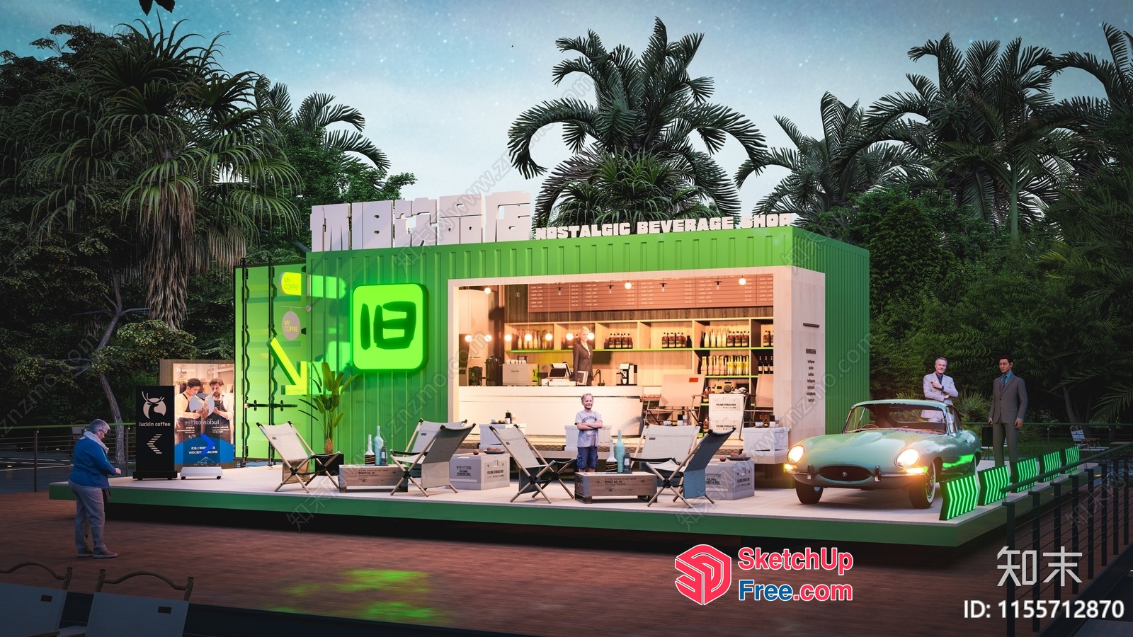 Nostalgic Beverage Shop 3D SketchUp File