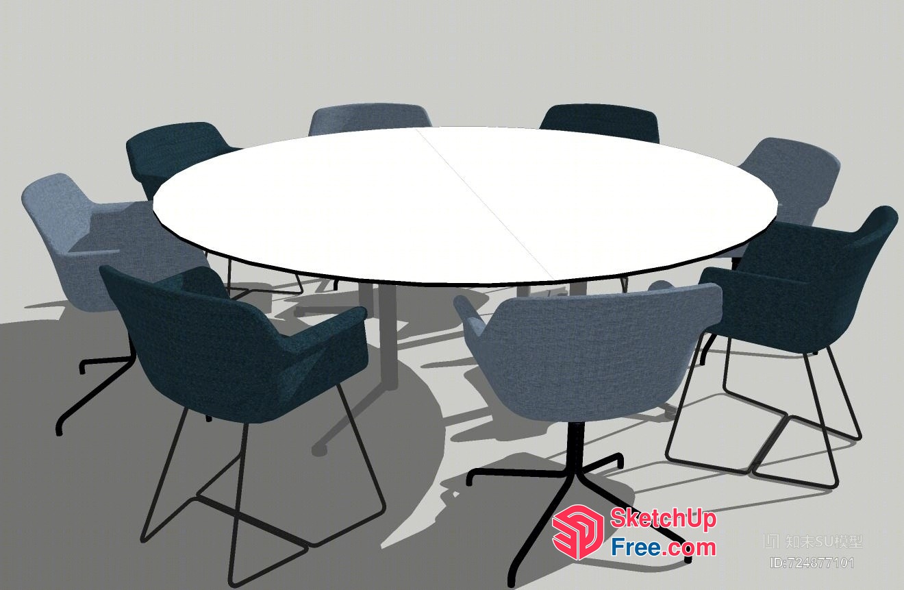 Modern Round Table And Chairs 3D SketchUp File