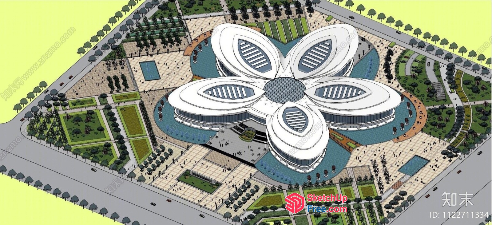 Futuristic Modern Building With Unique Design 3D SketchUp File
