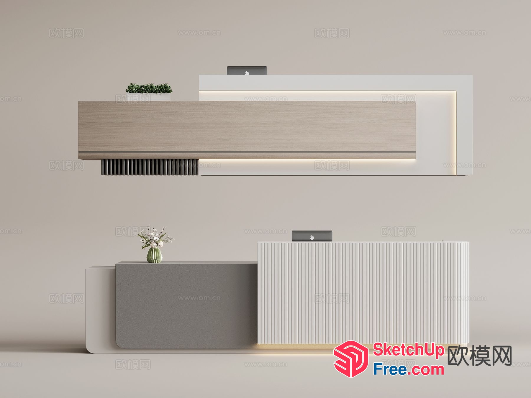 Minimalist Office Reception Desk 3D SketchUp File