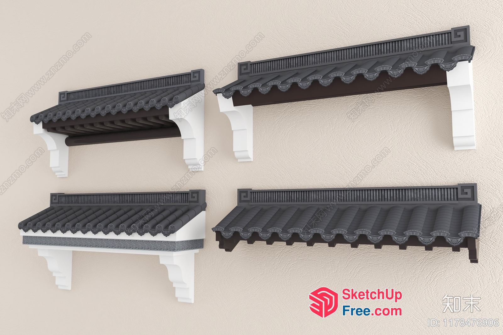 Traditional Asian Roof Synthesis Design 3D SketchUp File