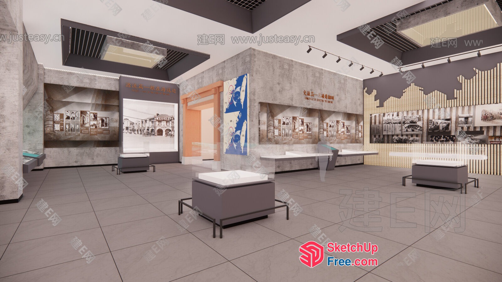 Modern Museum Interior 3D SketchUp File