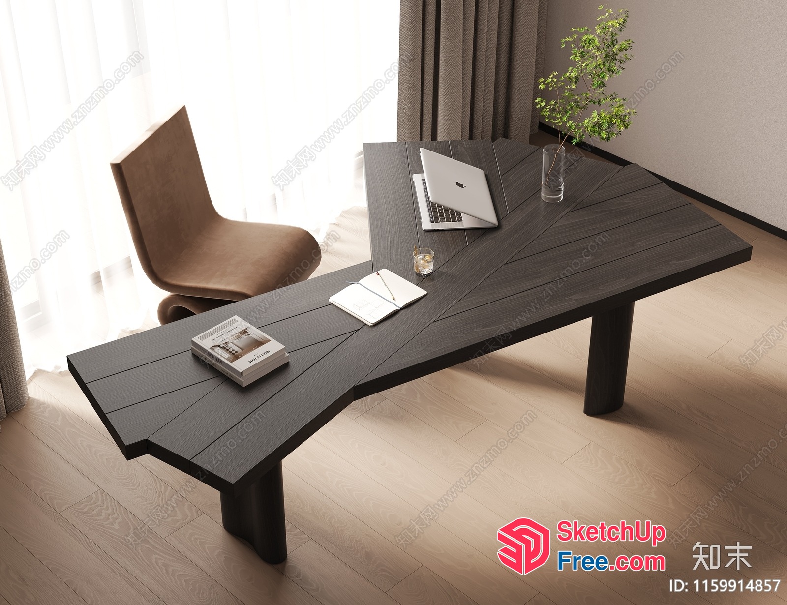 Elegant Modern Minimalist Office Interior Design 3D SketchUp File