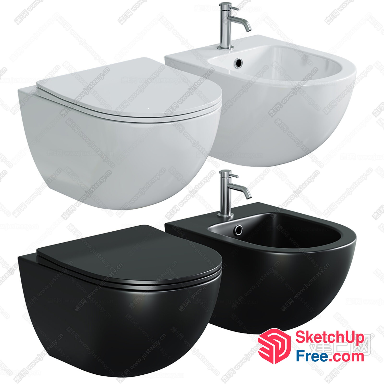 Modern Bathroom Fixtures With Sleek And Contemporary Design 3D SketchUp File