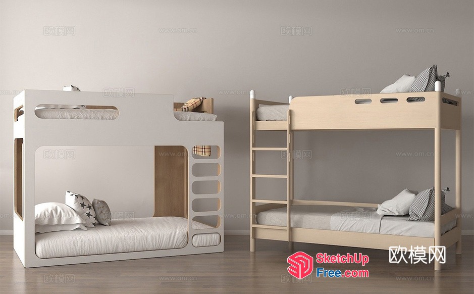 Modern Minimalist Children'S Bedroom Furniture 3D SketchUp File