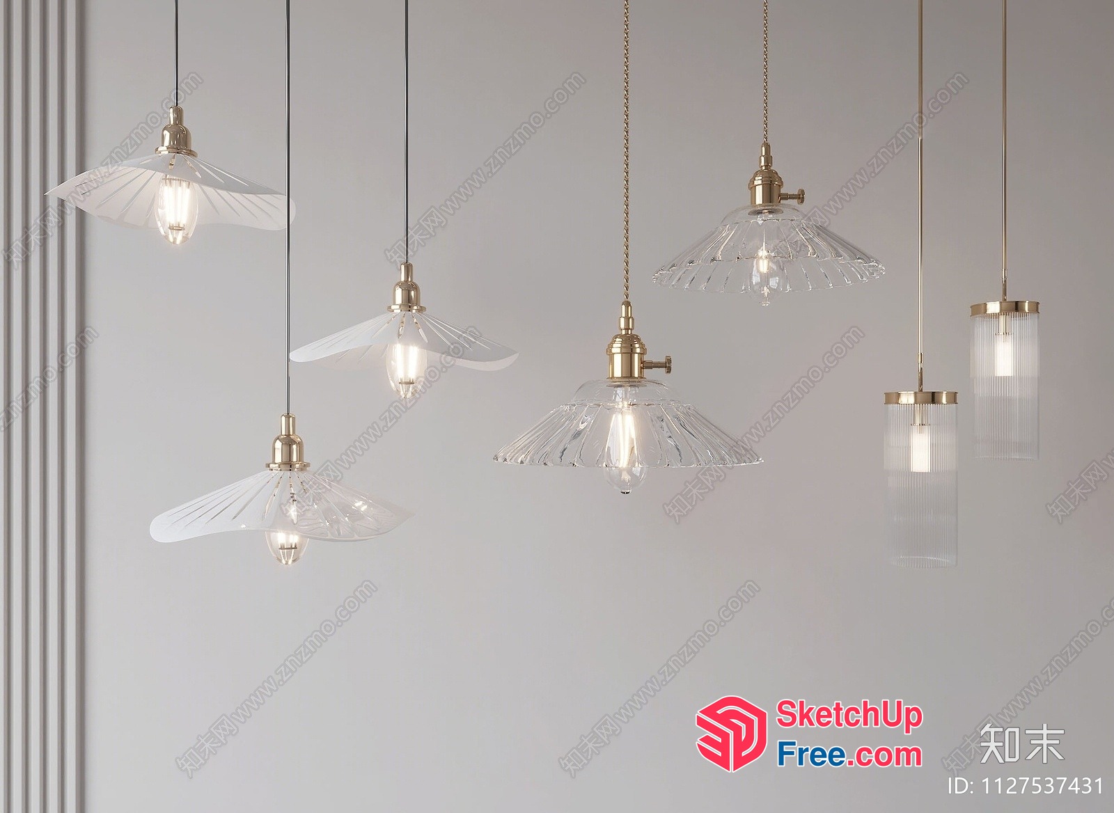 Elegant Lighting Fixtures In A Modern Interior Setting 3D SketchUp File