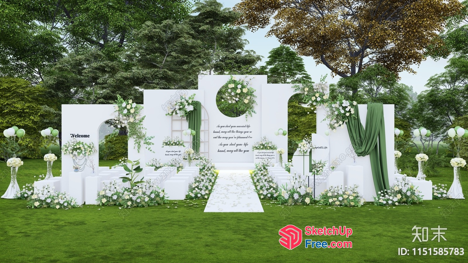 Elegant Outdoor Wedding Decor 3D SketchUp File