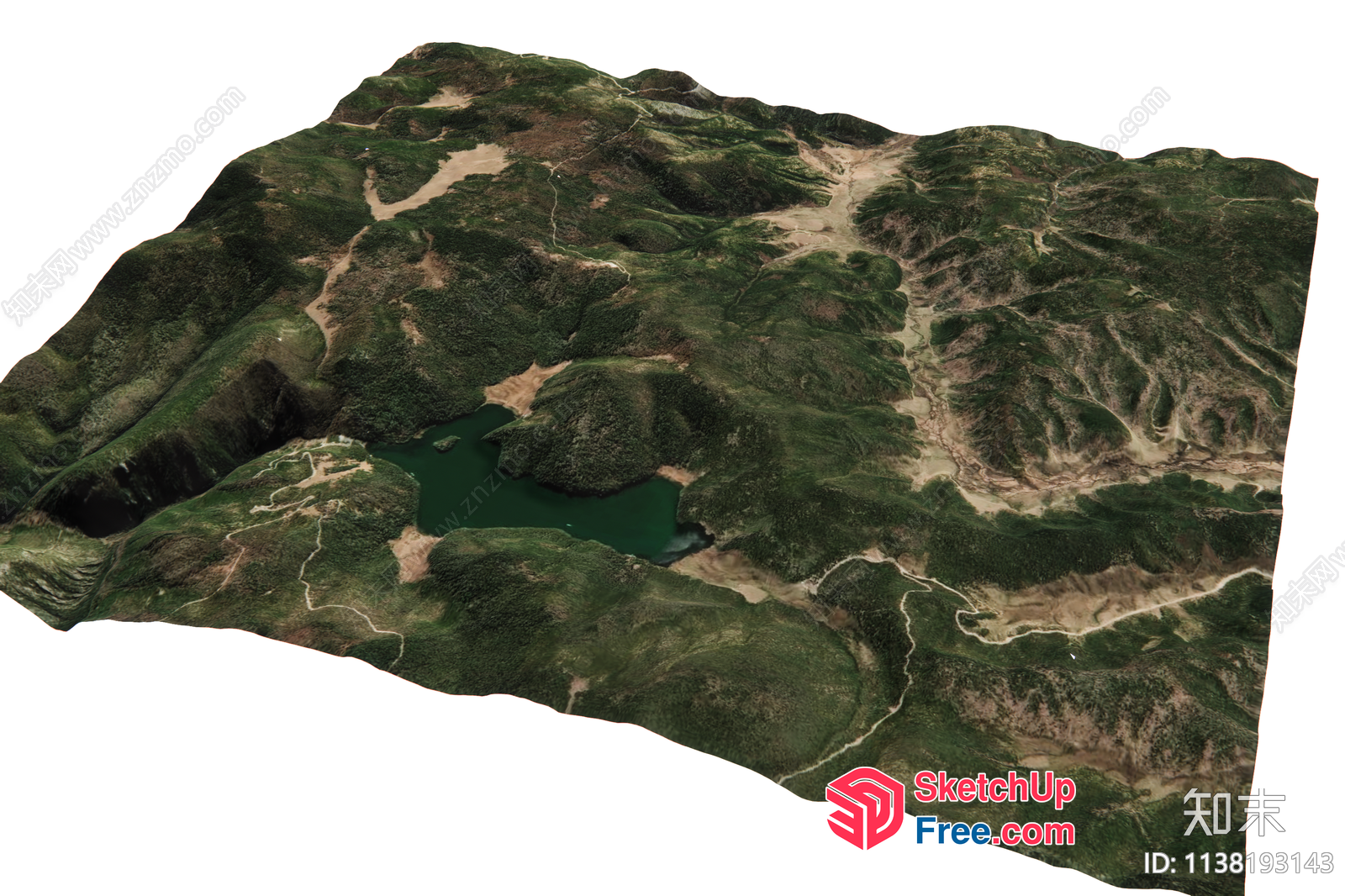 3D Landscape Scene Of Mountains And Lakes 3D SketchUp File