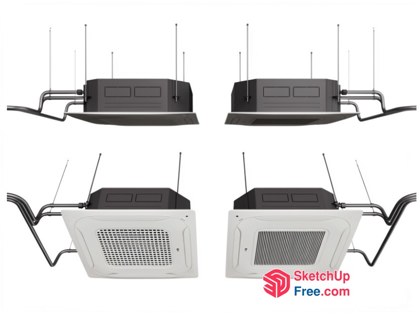 Industrial-Style Ceiling Ventilation Systems 3D SketchUp File