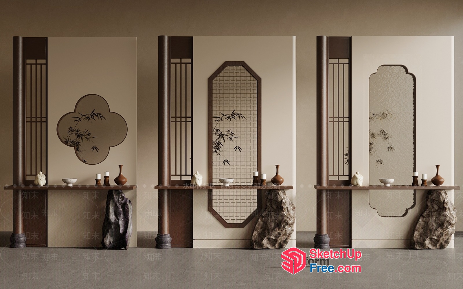 Traditional Japanese Decorative Wall Panels 3D SketchUp File