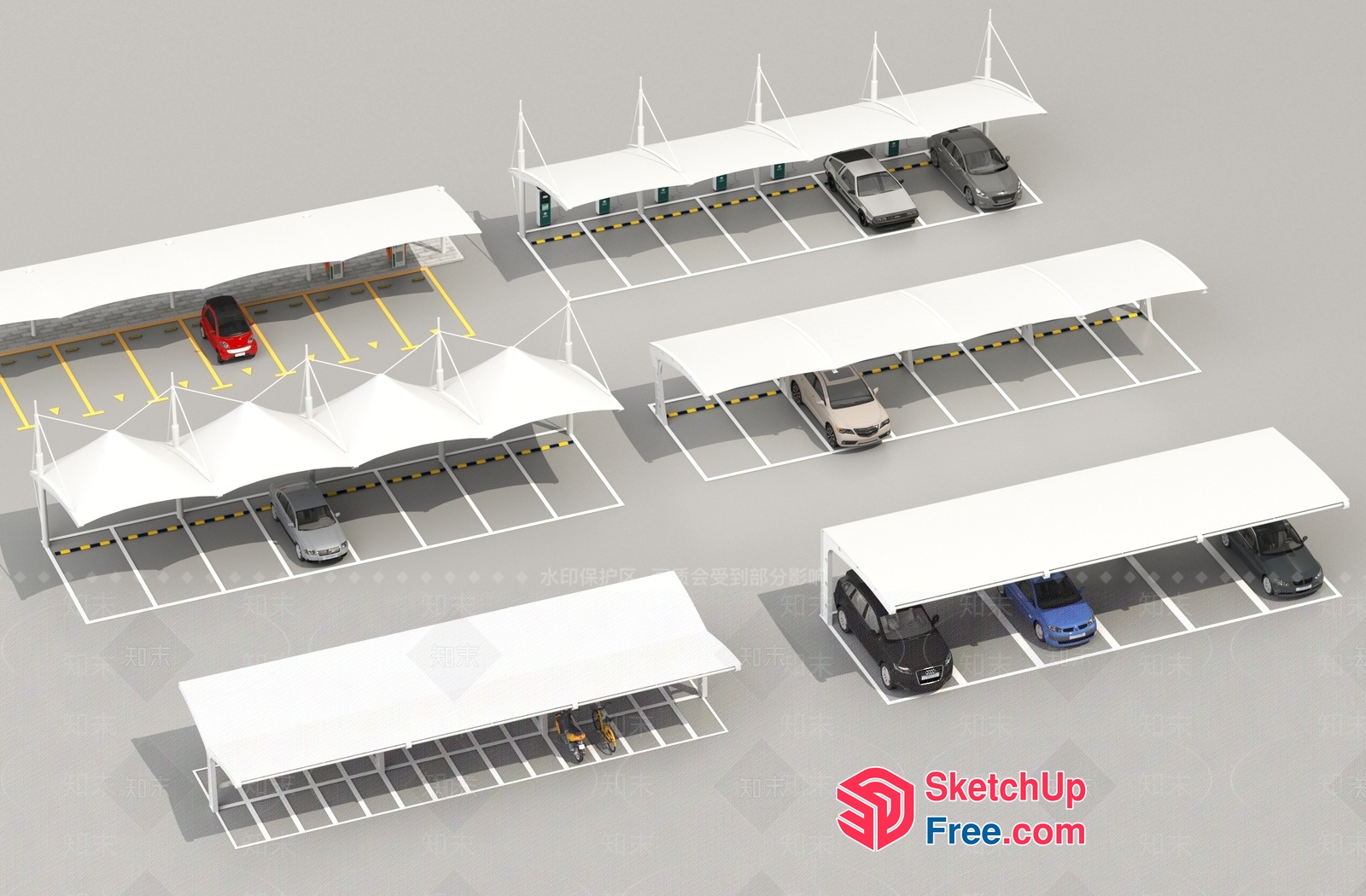 Modern Car Parking Facility 3D SketchUp File