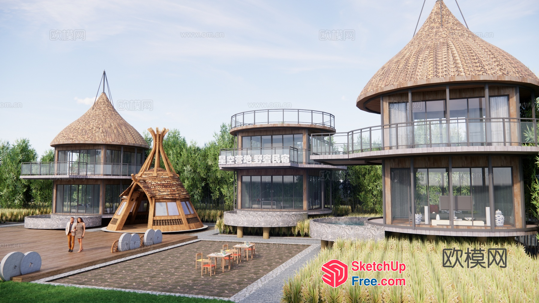Exterior Villa Collection With Modern And Natural Decor 3D SketchUp File