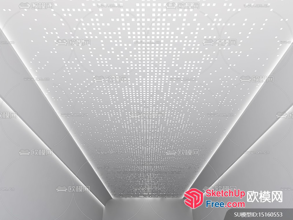 Ceiling With A Unique Pattern Of Small Squares 3D SketchUp File