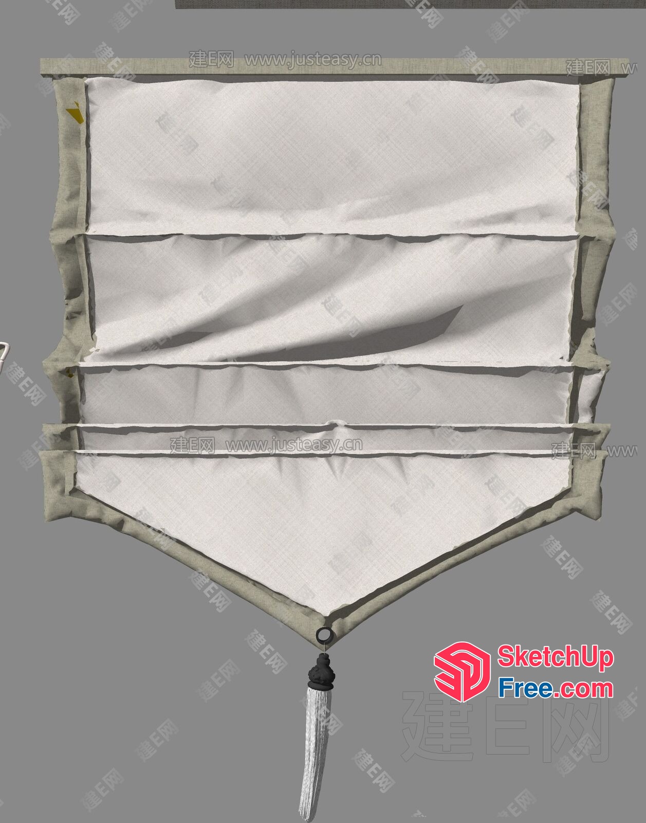 White Tasseled Decorative Screen 3D SketchUp File