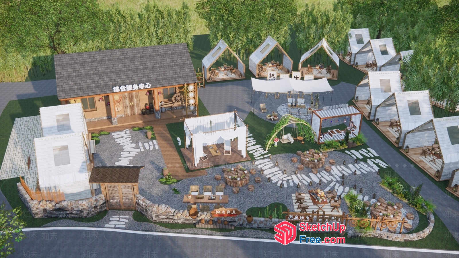 Serene Modern Rustic Homestay 3D SketchUp File