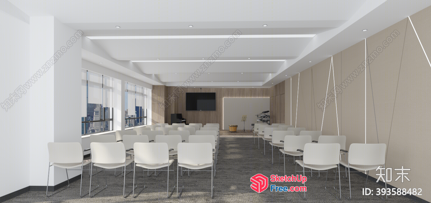 Modern Minimalist Conference Room Interior Design 3D SketchUp File