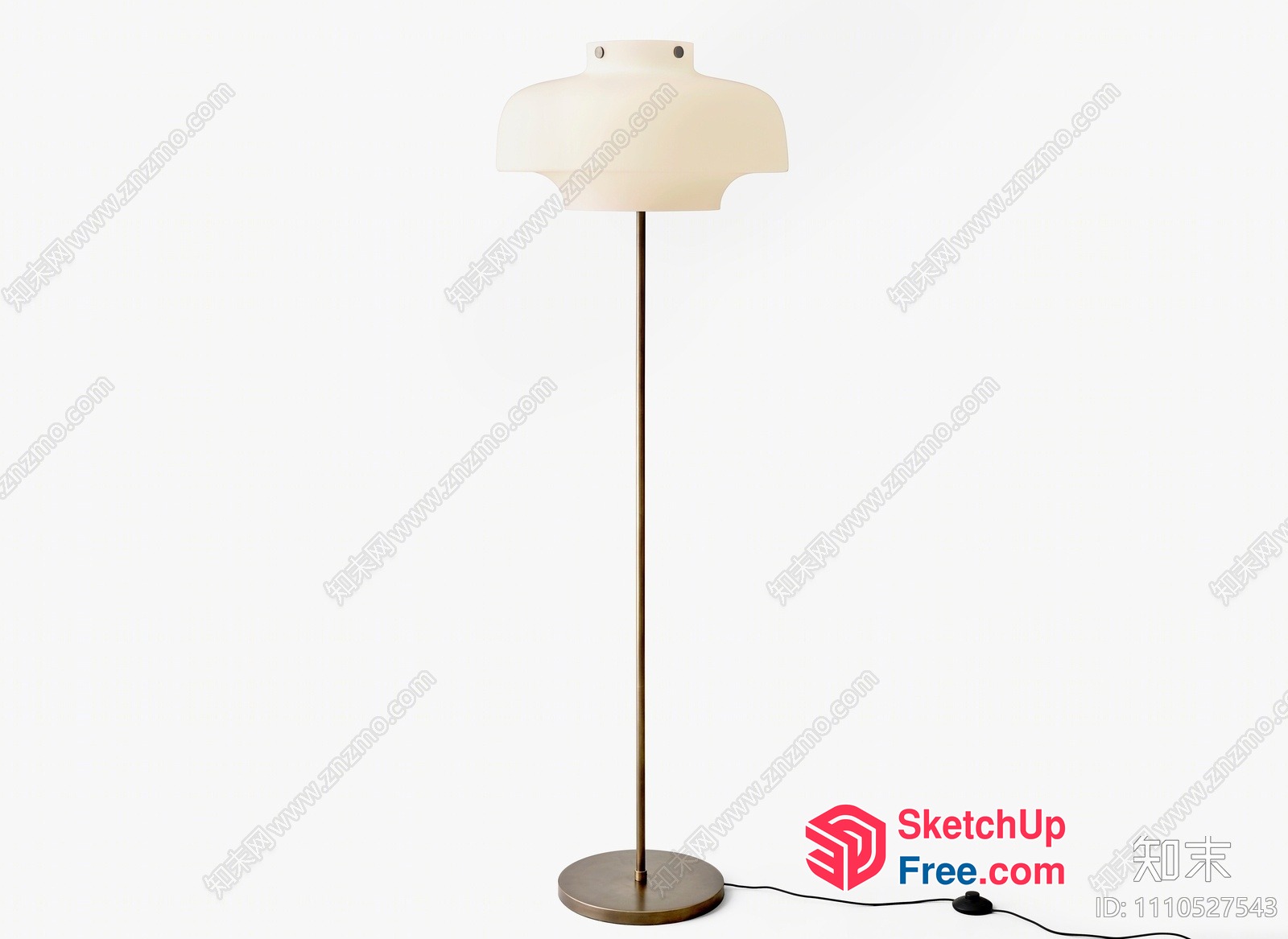 Minimalist Style Floor Lamp With Creamy Shade 3D SketchUp File